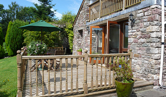 The terrace at Dan Castell Holiday Cottage