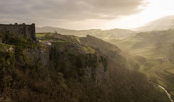 View of Carreg Cennen Castle from the air