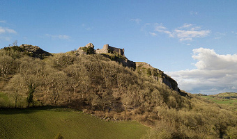 View of Carreg Cennen Castle from Dan Castell Holiday Cottage