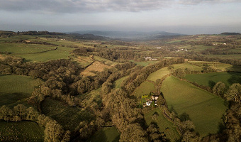 Dan Castell Holiday Cottage from the air
